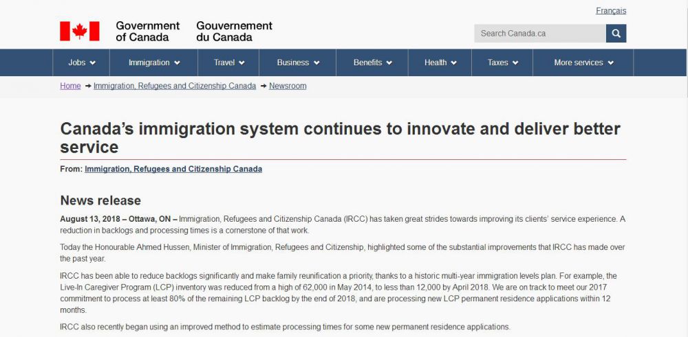 加拿大移民部总结今年以来移民目标成绩